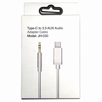 Переходник Type-C to 3.5 AUX Audio Adapter Cable JH-030 PE White (в упаковке)
